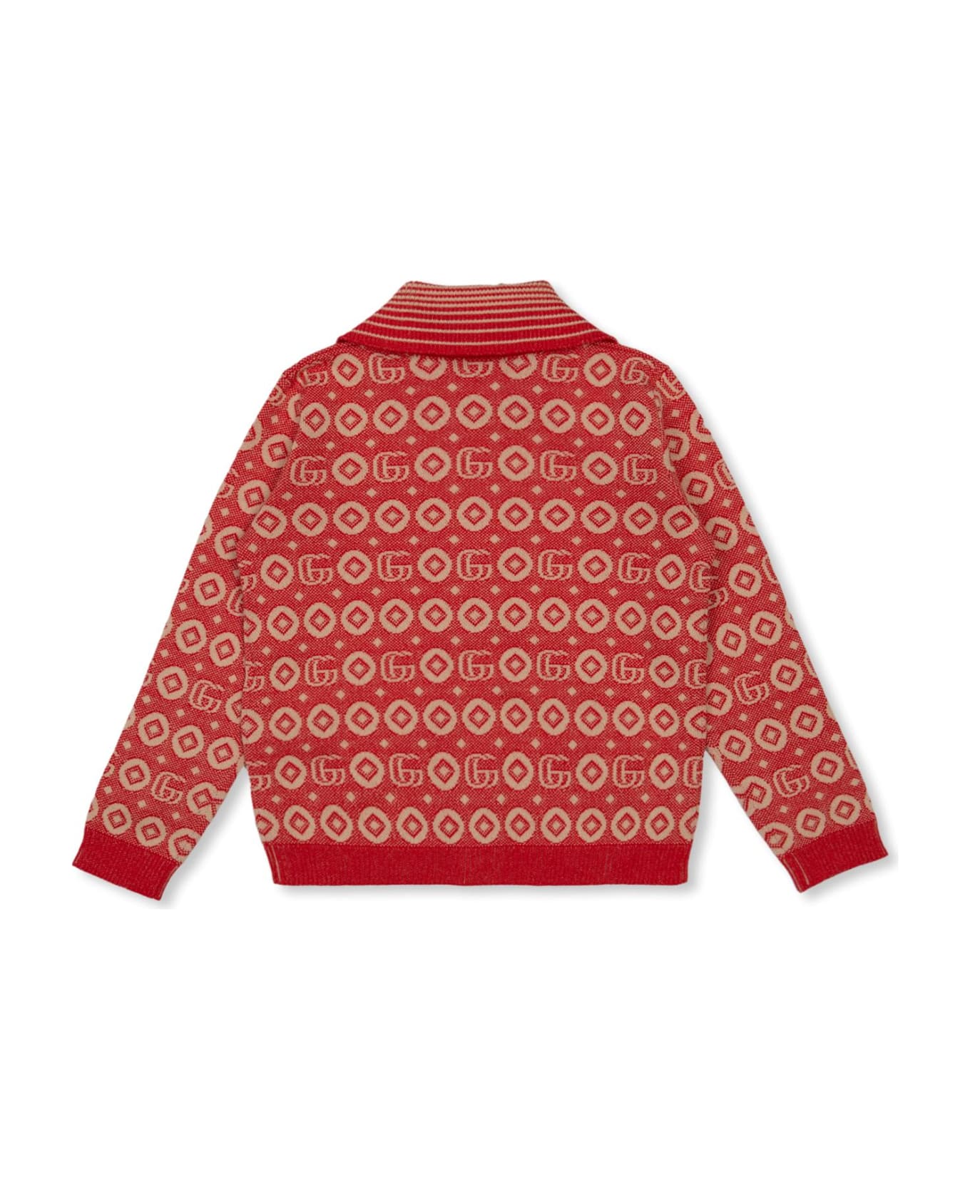 Gucci Kids Cardigan With Logo - Red ニットウェア＆スウェットシャツ