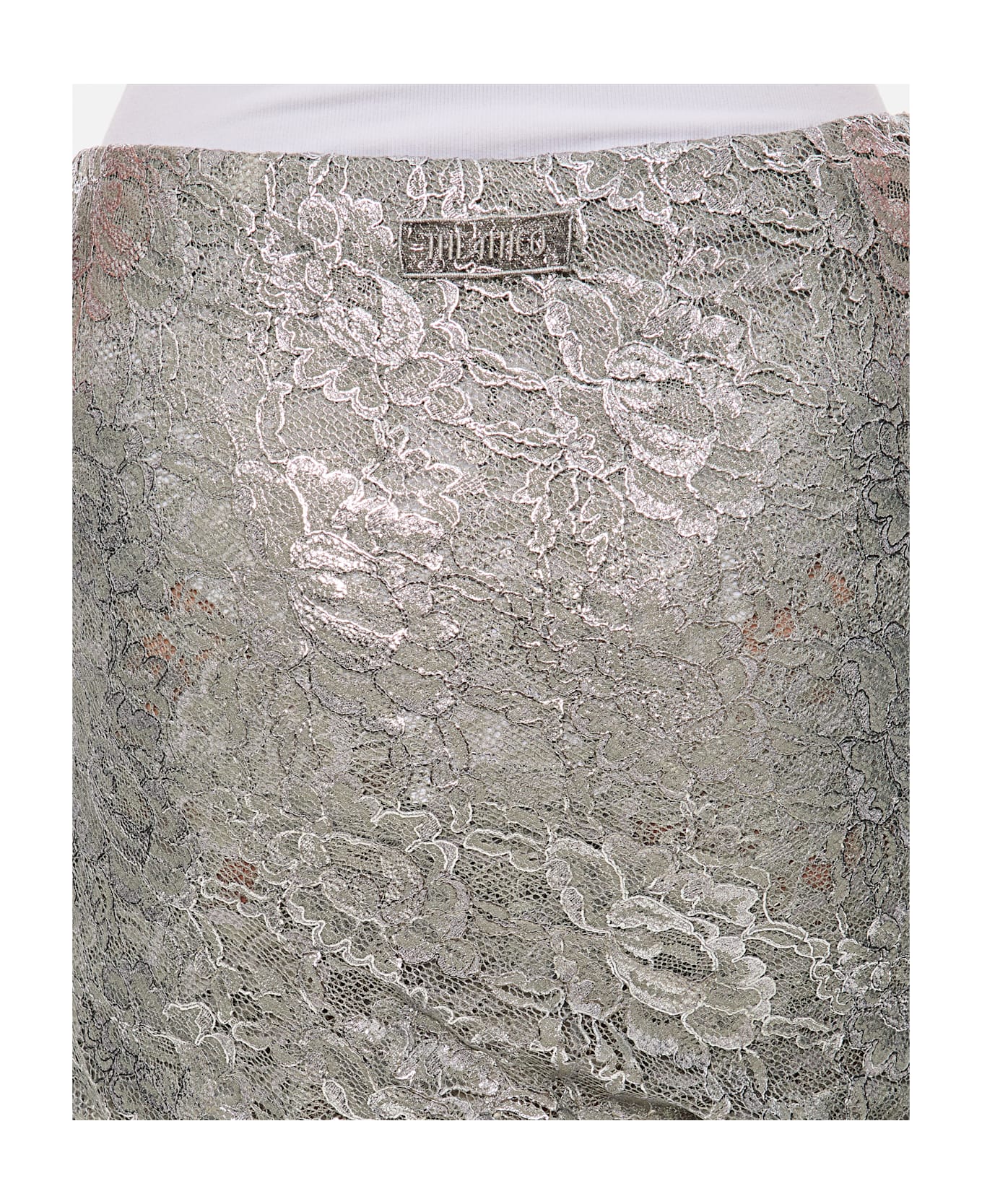 The Attico Lace Midi Skirt - Silver