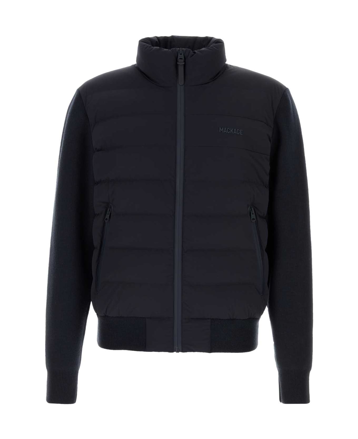 Mackage Navy Stretch Wool Blend Haney Jacket - NAVY