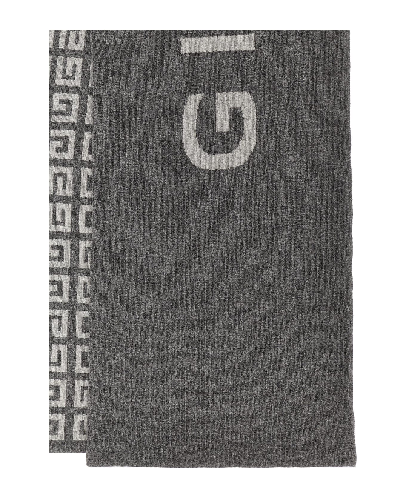 Givenchy 4g And Logo Wool And Cashmere Scarf - Gray