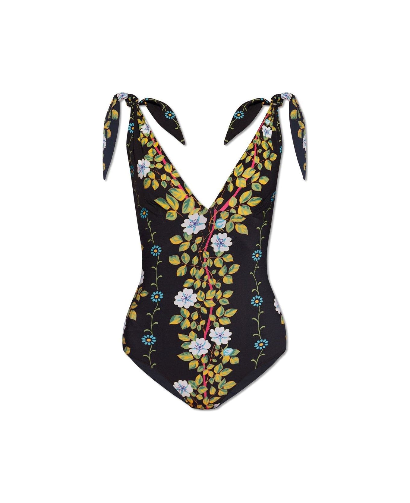 Etro Floral Printed One-piece Swimsuit - Black