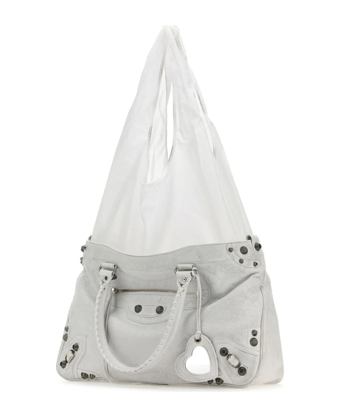 Balenciaga White Leather Neo Cagole Xl Plus Shopping Bag - Opt White/opt White