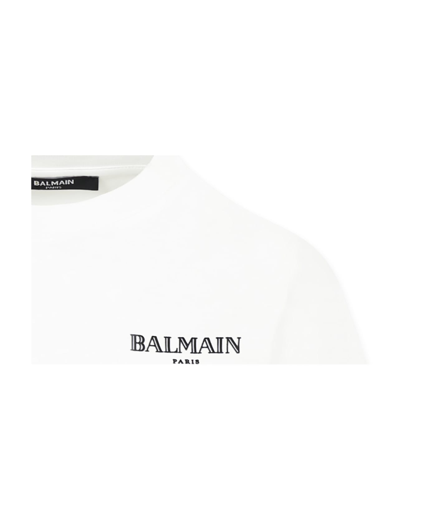 Balmain White T-shirt For Kids With Logo - White