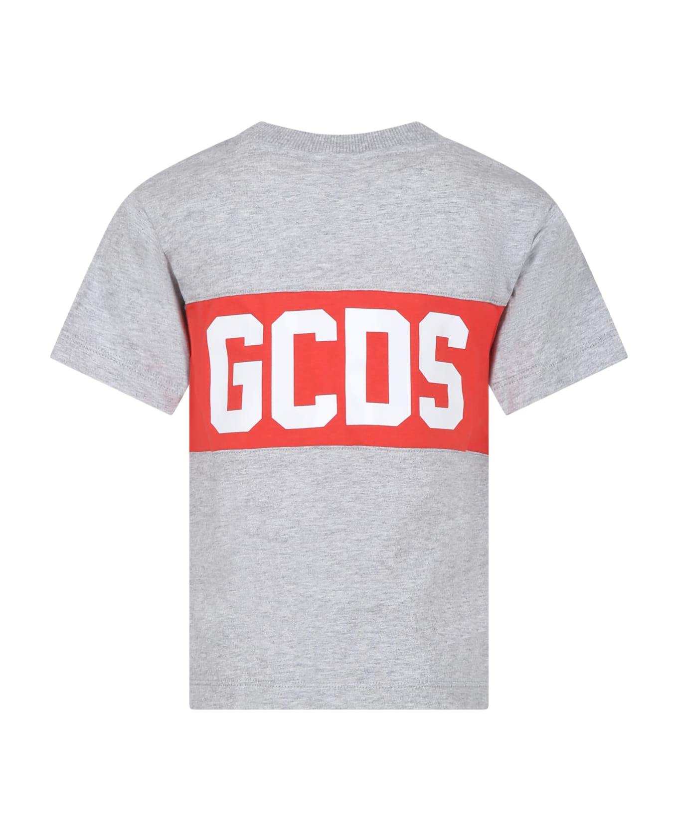 GCDS Mini Grey T-shirt For Kids With Logo - Grey