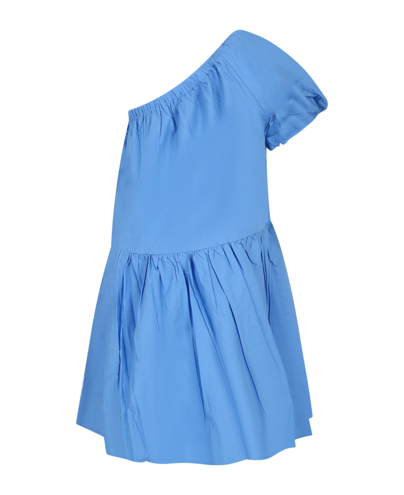 Molo Casual Light Blue Dress For Girl - Light Blue ワンピース＆ドレス