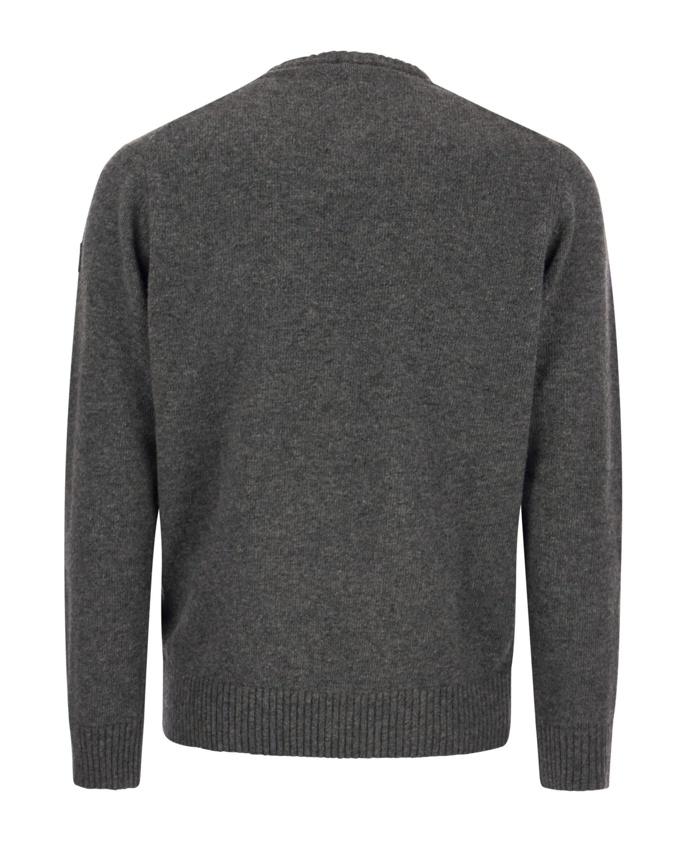 Paul&Shark Wool Crew Neck With Arm Patch - Grey