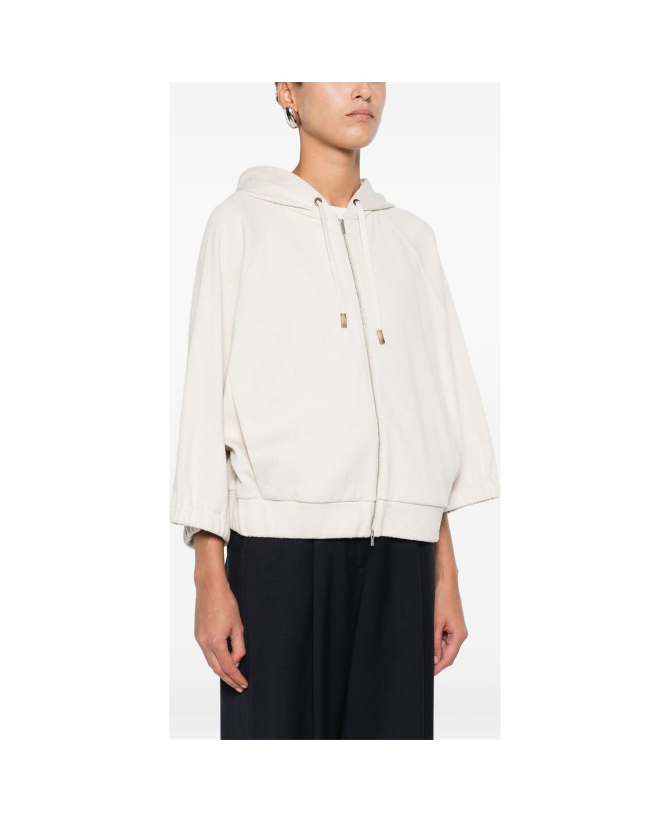 Peserico Beige Sweatshirt With Hood - Beige