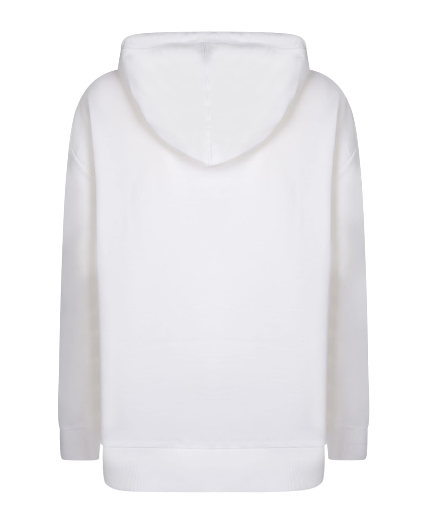 Moncler White Hoodie With Embroidered Lettering Logo - 037 フリース