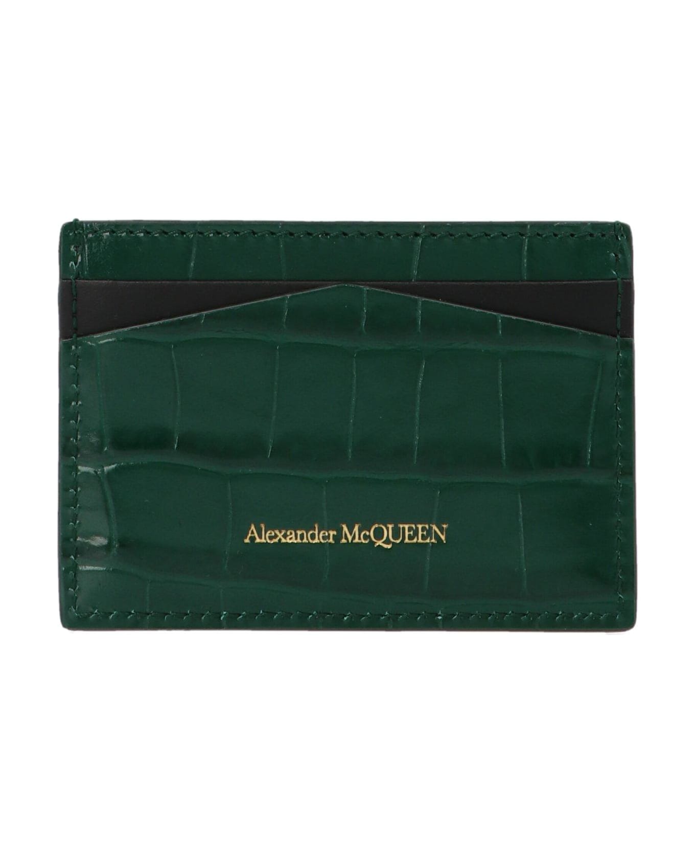 Alexander McQueen Skull Embossed Cardholder - Green