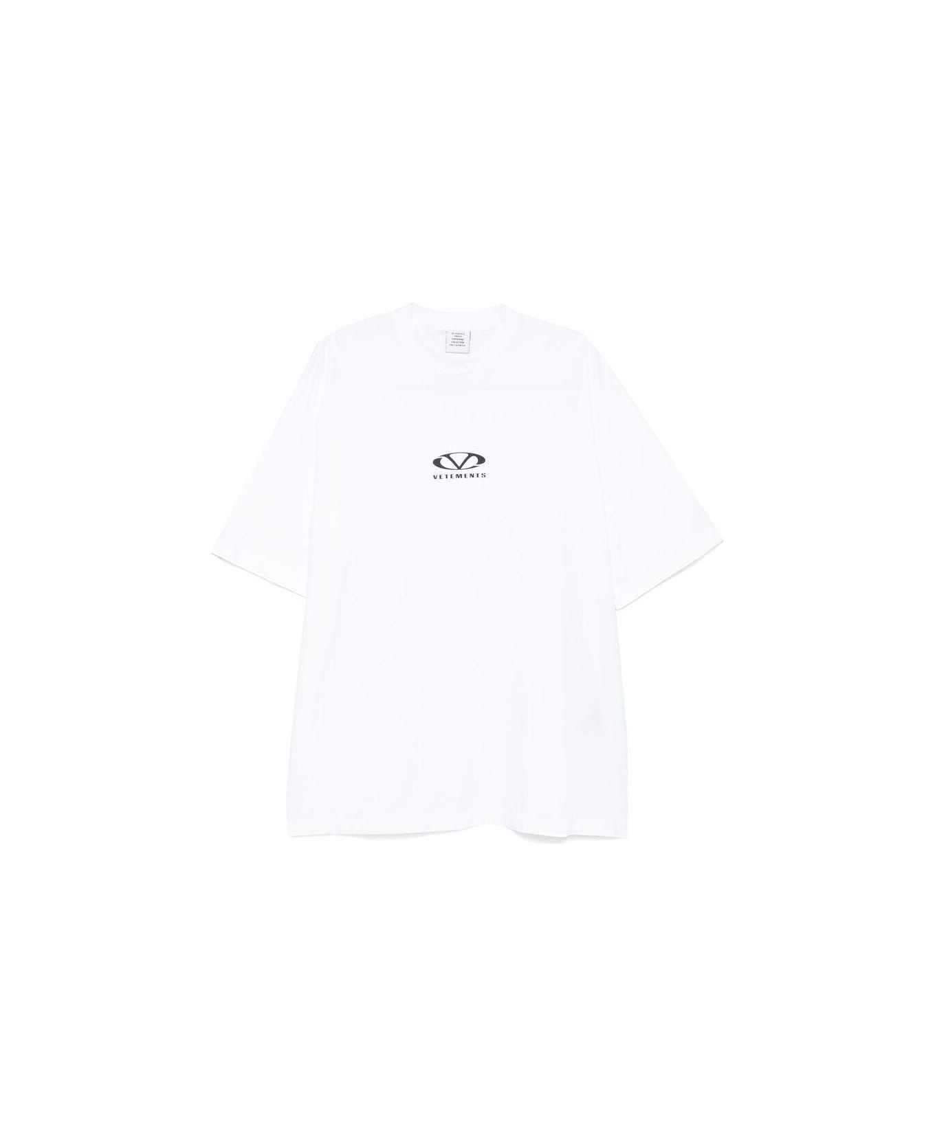 VETEMENTS Logo Printed Crewneck T-shirt - WHITE