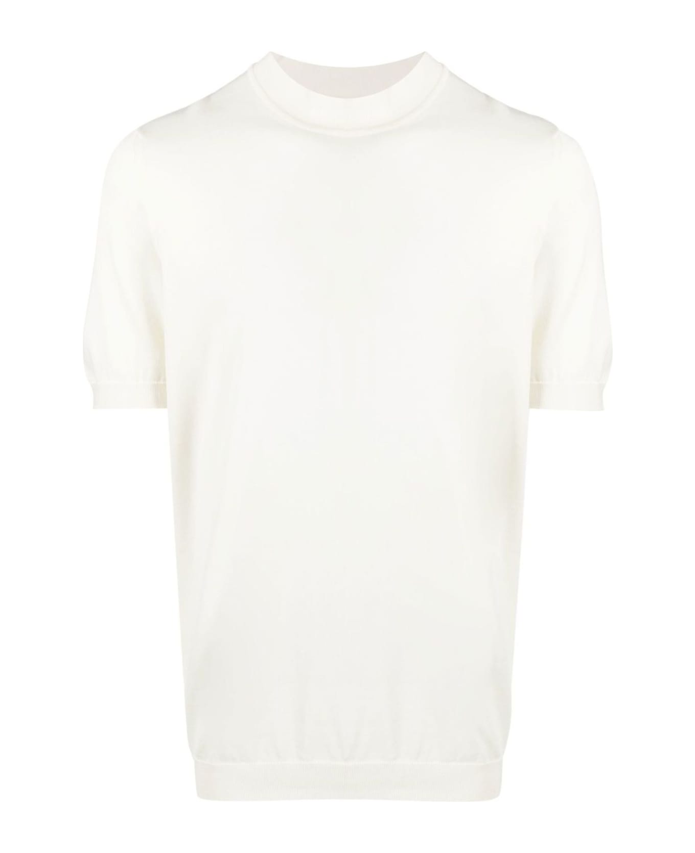 Drumohr White Cotton T-shirt - Bianco