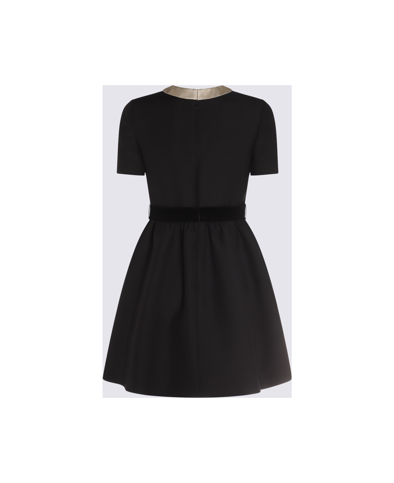 Black And Beige Wool And Silk Dress