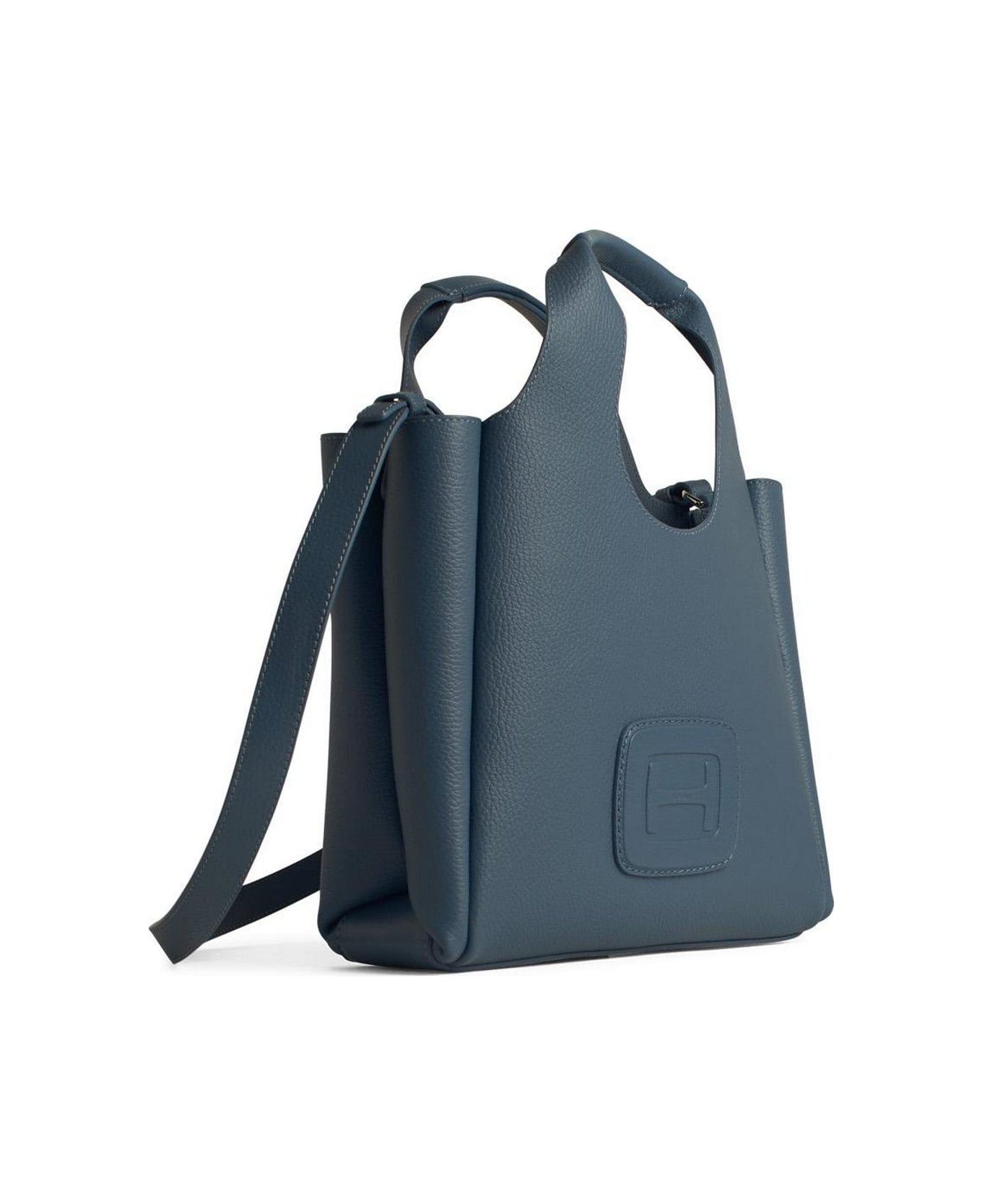 Hogan Medium H-bag Logo-embossed Top Handle Bag - BALTIC SCURO