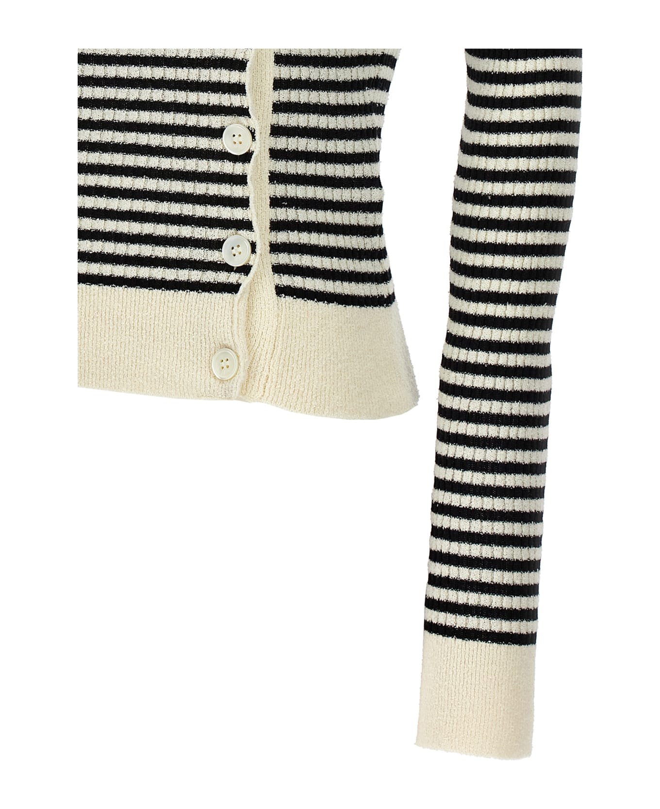 N.21 Striped Cardigan - White/Black