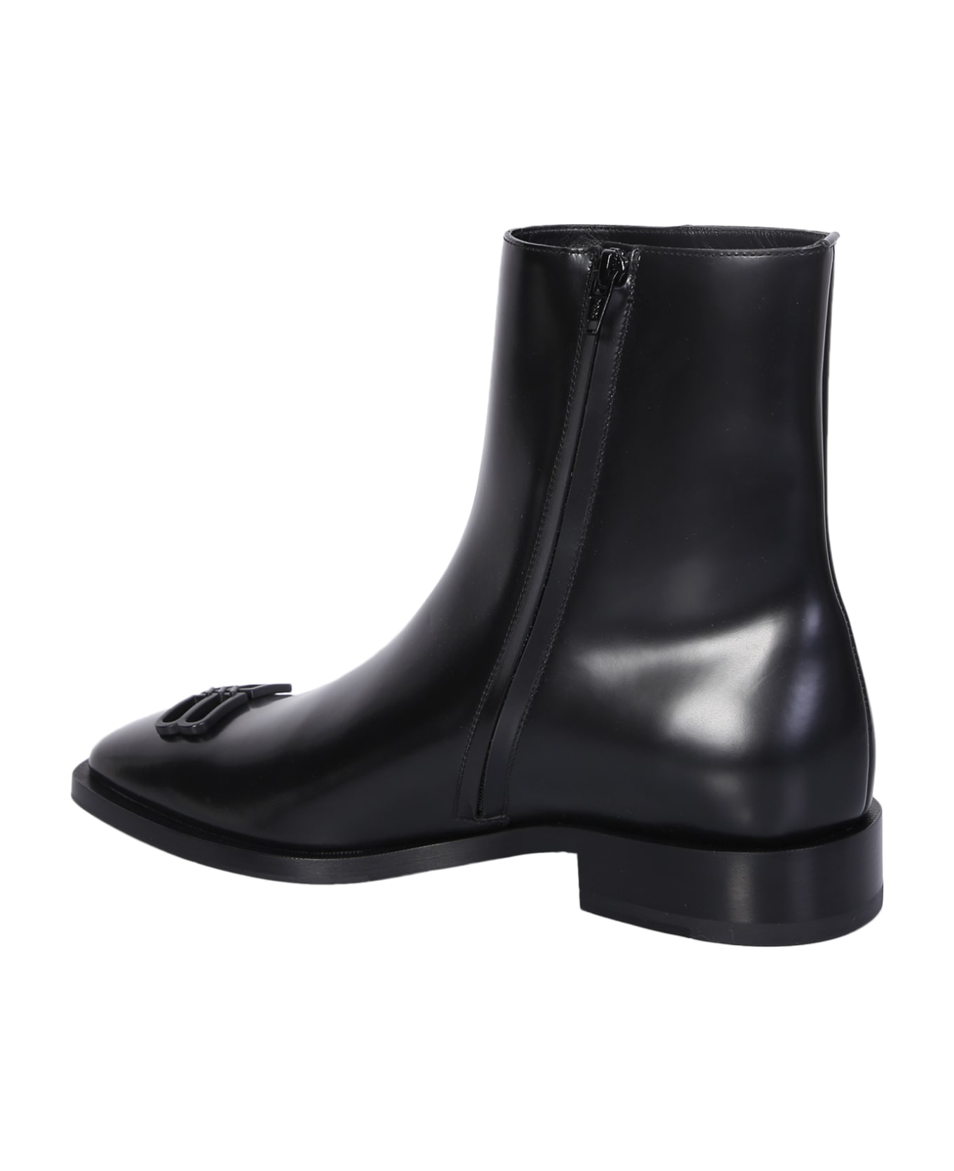 Balenciaga Rim Leather Ankle Boots - Black