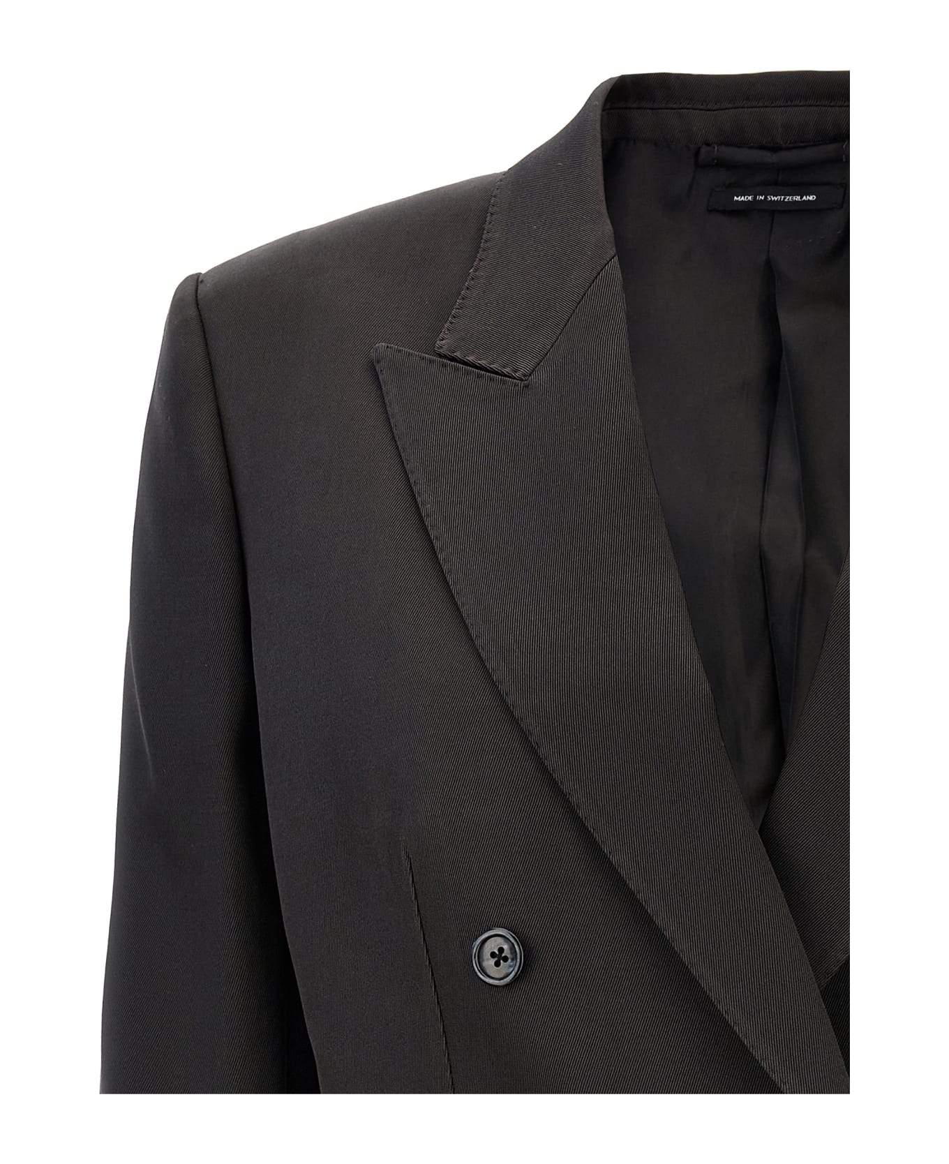 Tom Ford Twill Double-breasted Blazer - Brown