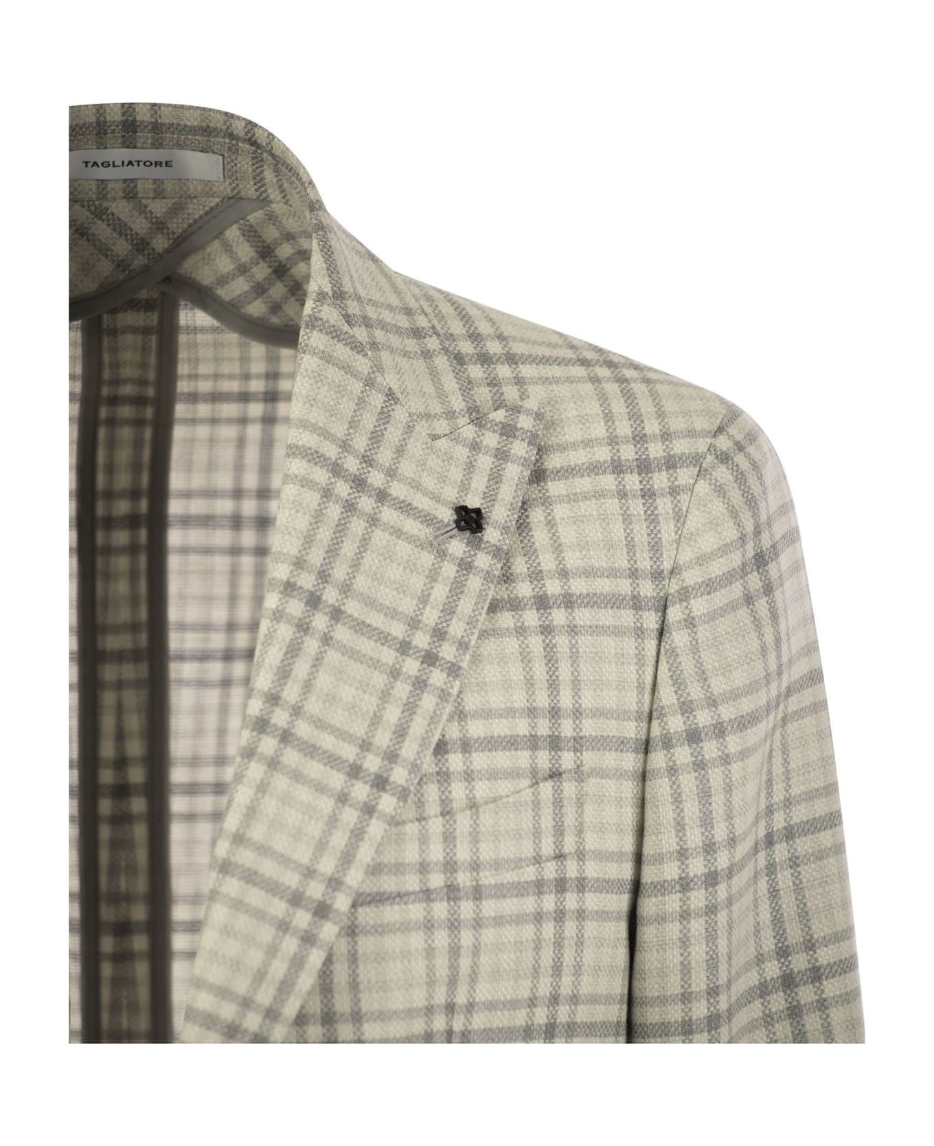 Tagliatore Check Pattern Jacket - Grey スーツ