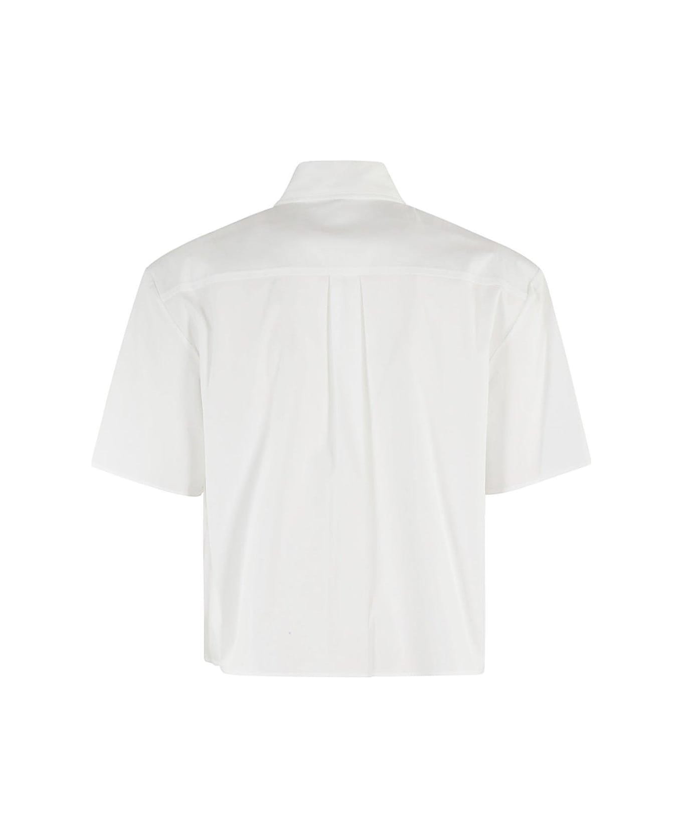 Theory Cropped Short-sleeved Shirt - WHITE