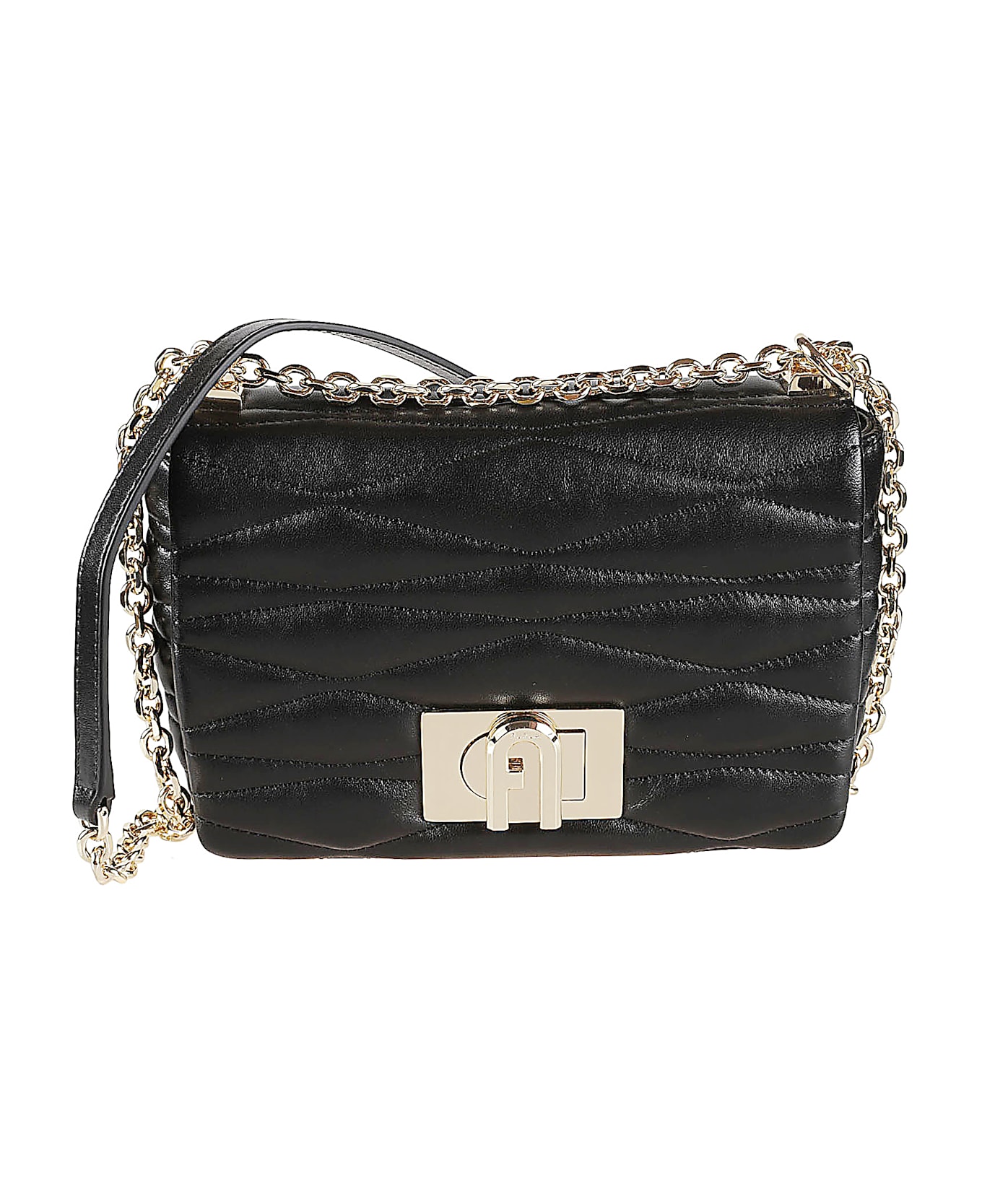 Furla Quilted Chain Strap Shoulder Bag - Black