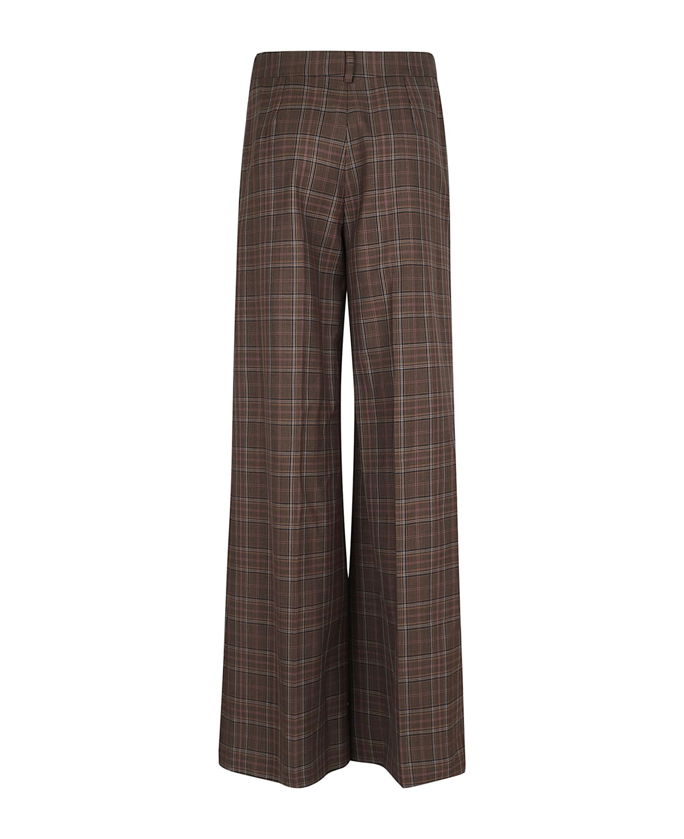 Stella McCartney Check Flared Trousers - Brown