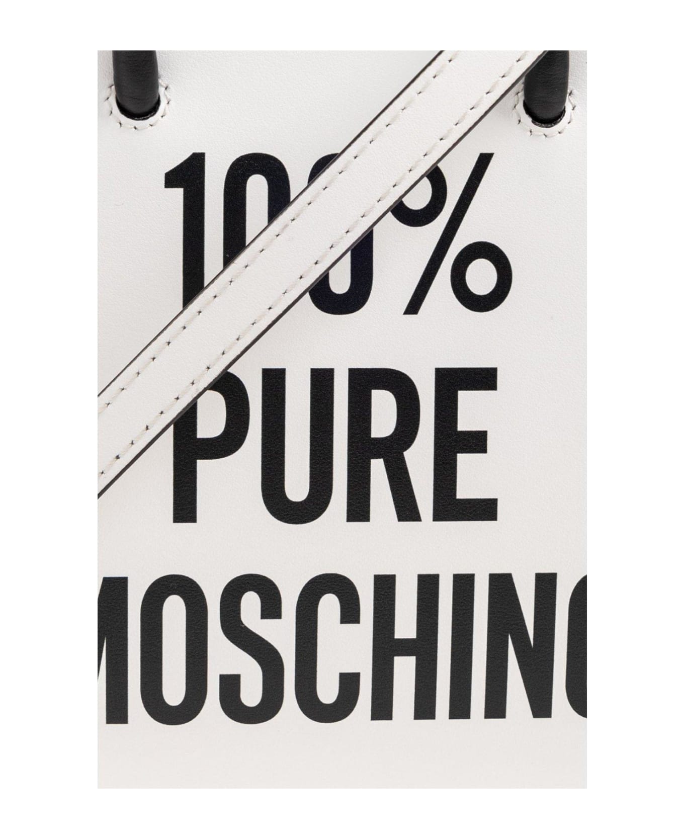Moschino Slogan-printed Top Handle Bag - WHITE