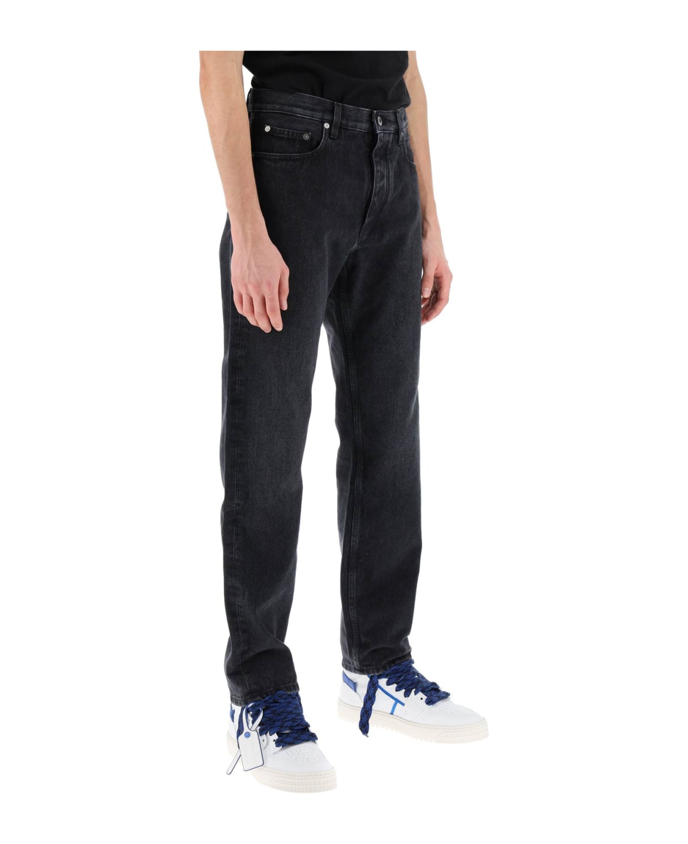 Off-White Logo Patch Tapered Jeans - BLACK NO COLOR (Grey)