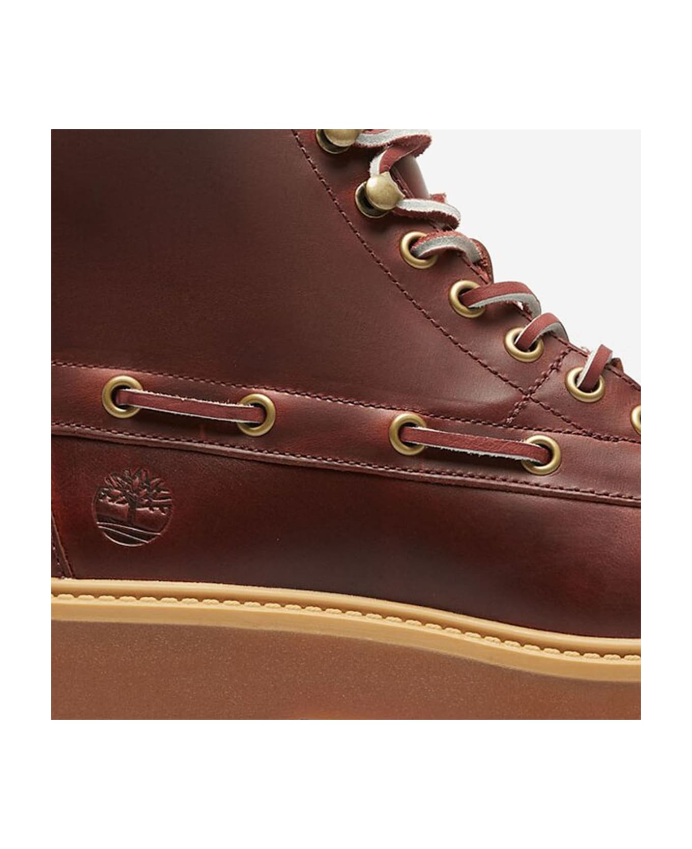 Timberland Stone Street Leather Platform Ankle Boots - Bordeaux