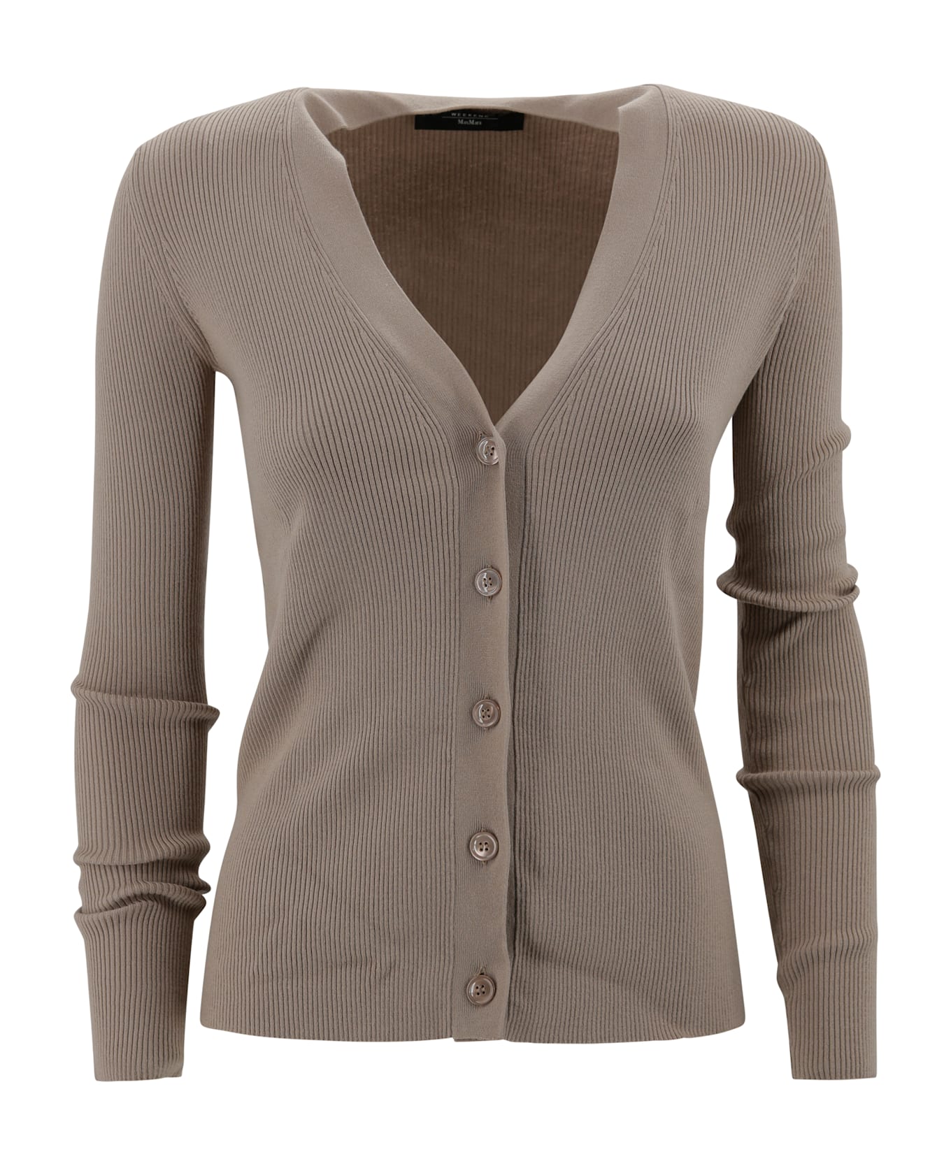 Weekend Max Mara Ribbed Cardigan - Brown