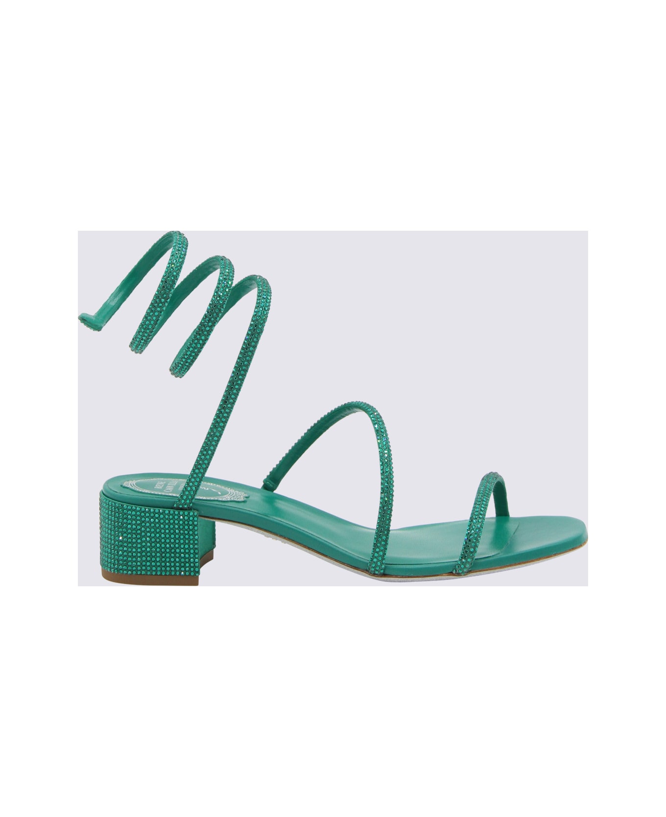 René Caovilla Green Leather Cleo Sandals - Green サンダル