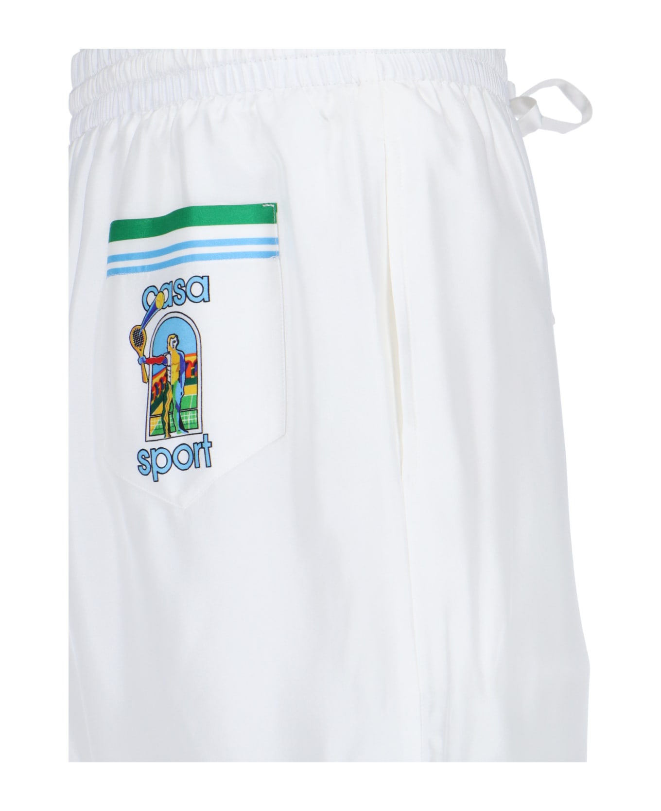 Casablanca 'le Jen Coloré' Silk Shorts - White
