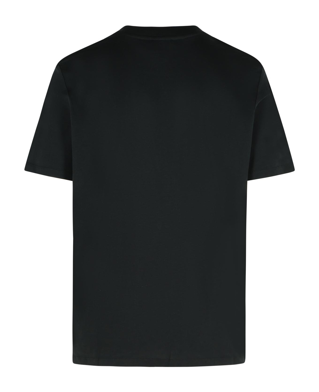 Balmain Black Cotton T-shirt - Eab Noir Blanc