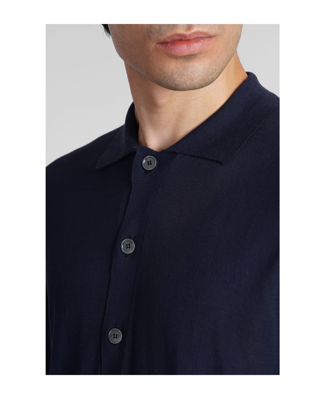 Mauro Grifoni Polo In Blue Cotton - blue ポロシャツ