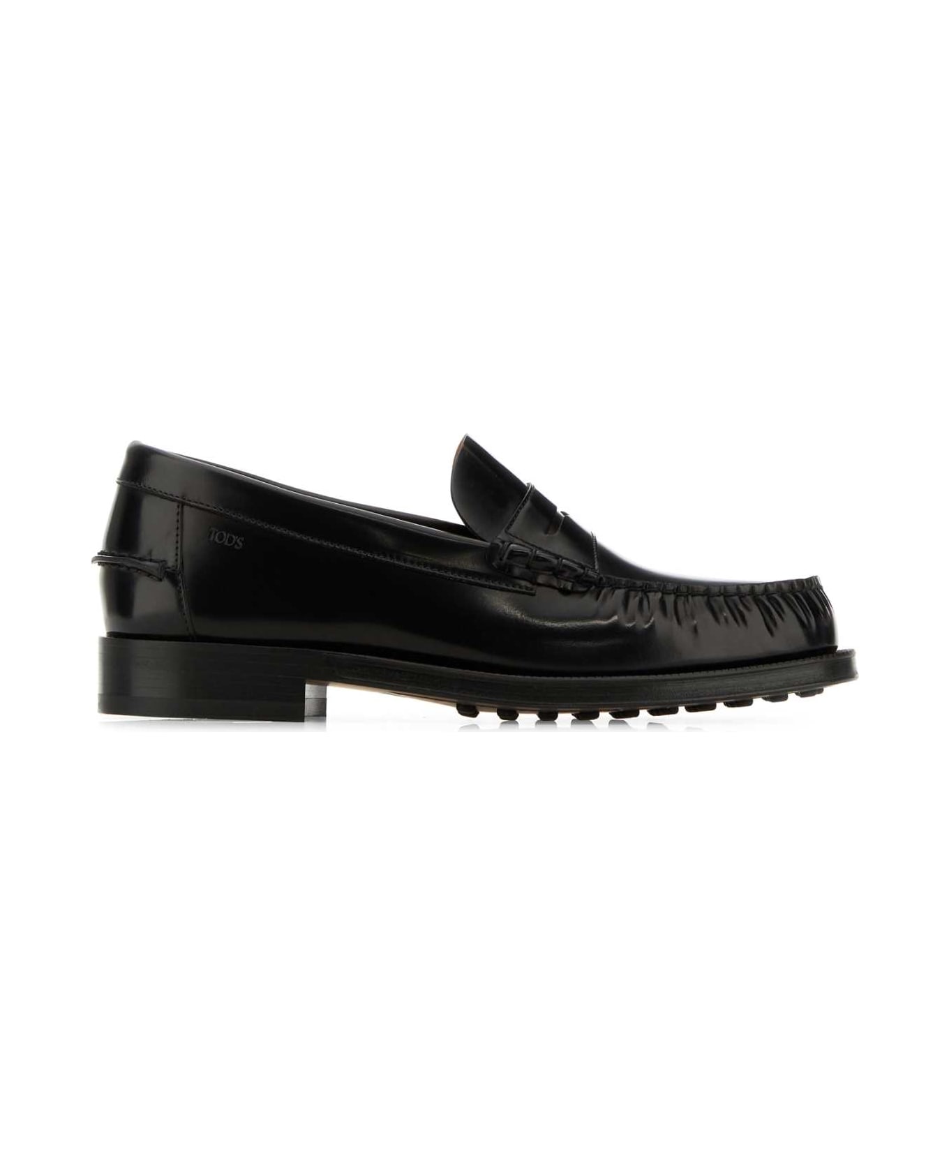 Tod's Black Leather Loafers - Black
