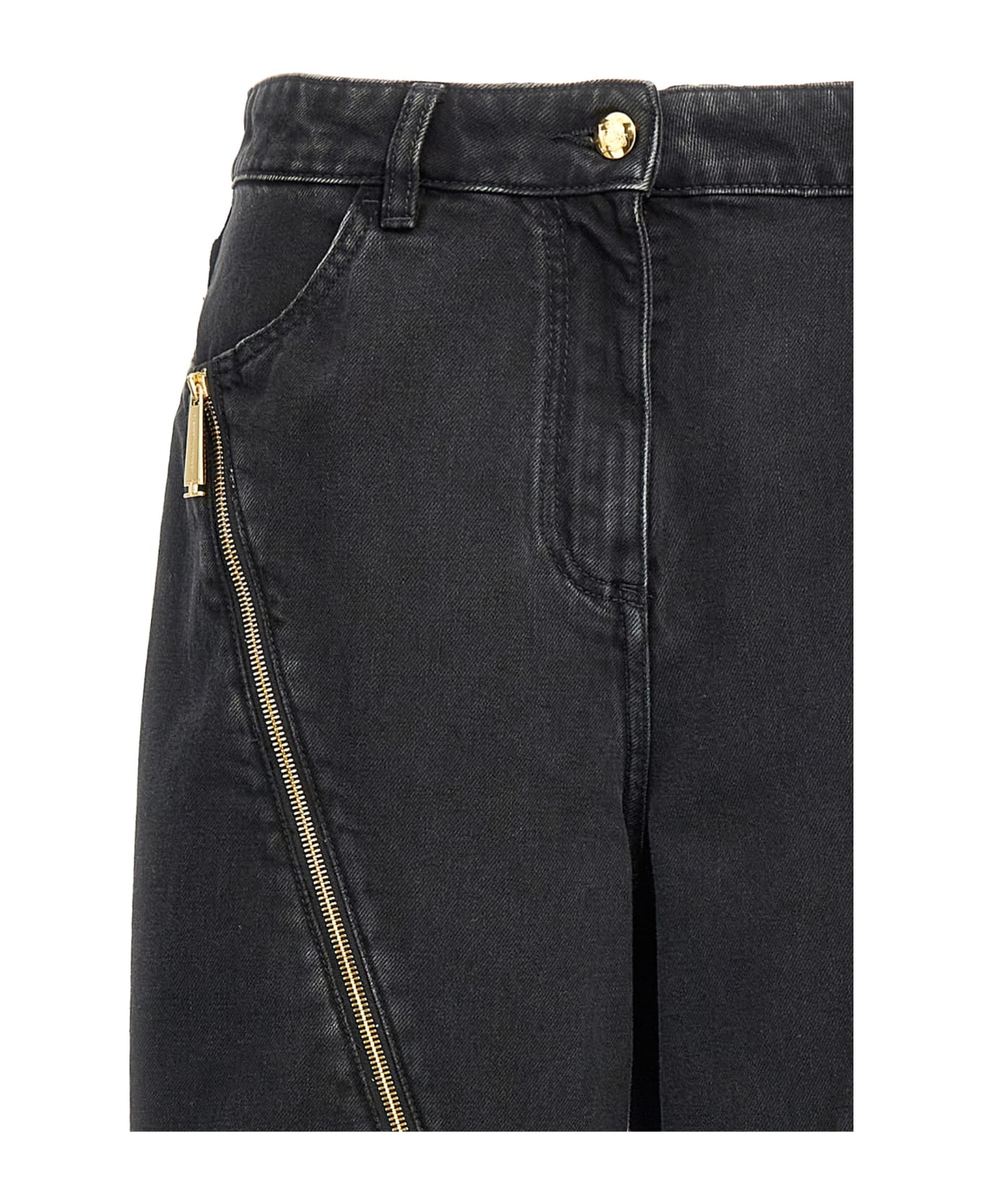 Elisabetta Franchi Zip Detail Jeans - Black