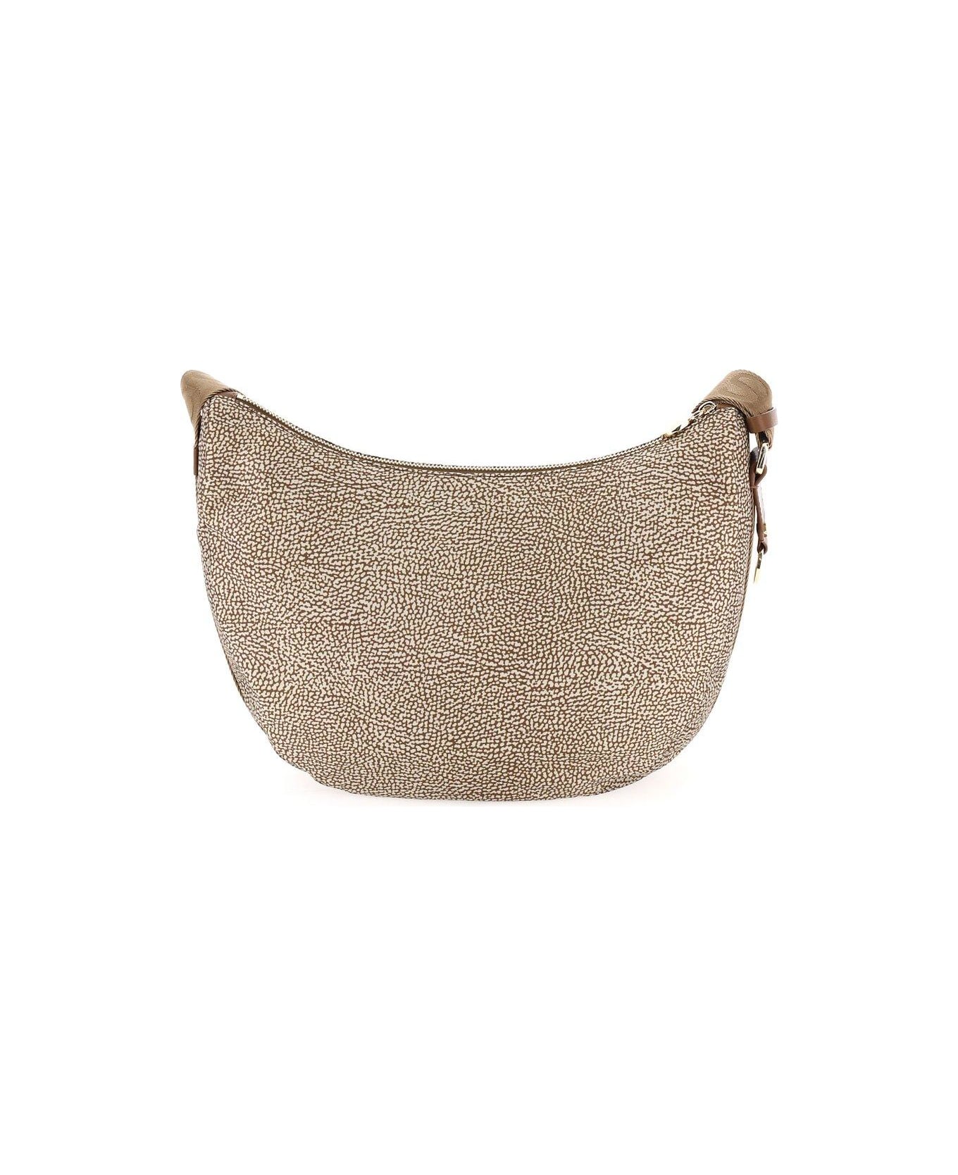 Borbonese Zipped Medium Shoulder Bag - Beige/marrone