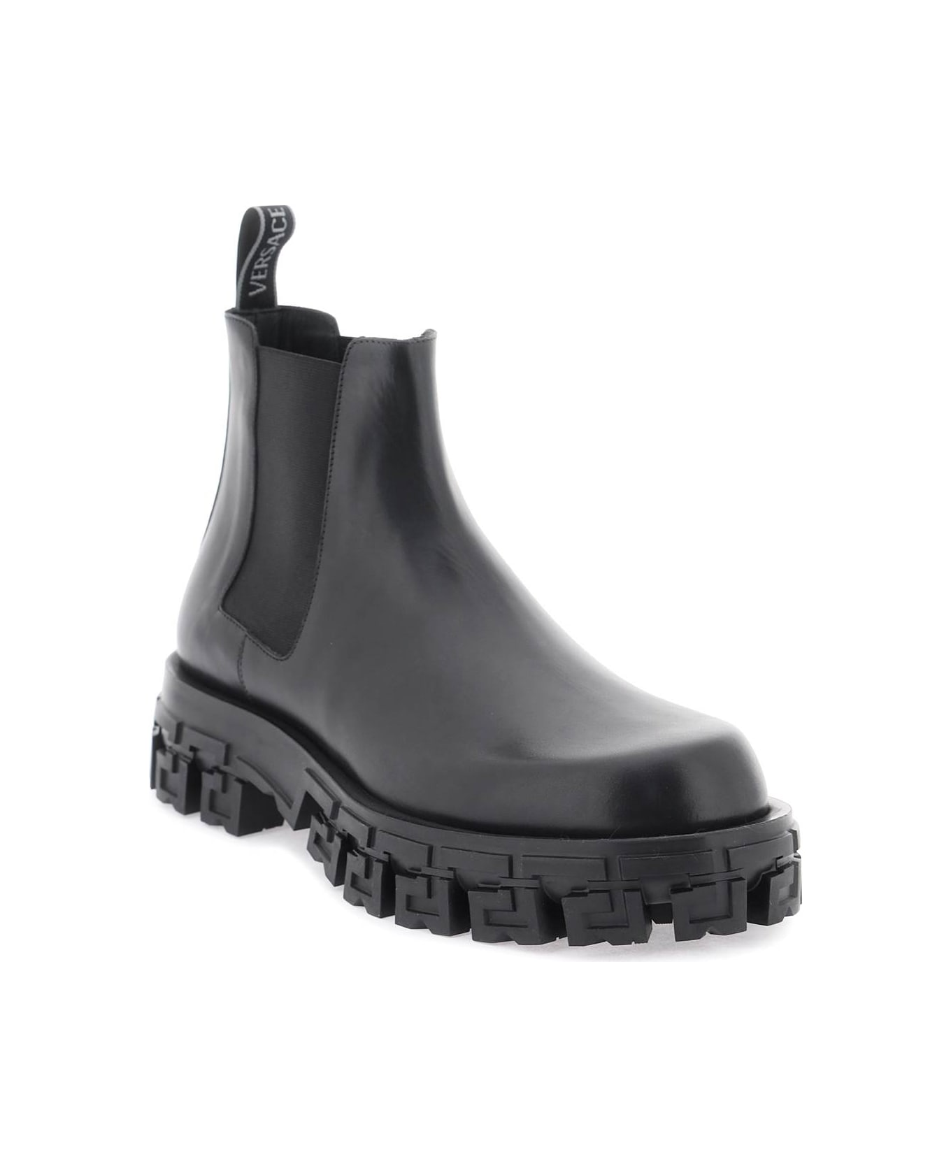 Versace 'greca' Ankle Boots - Black