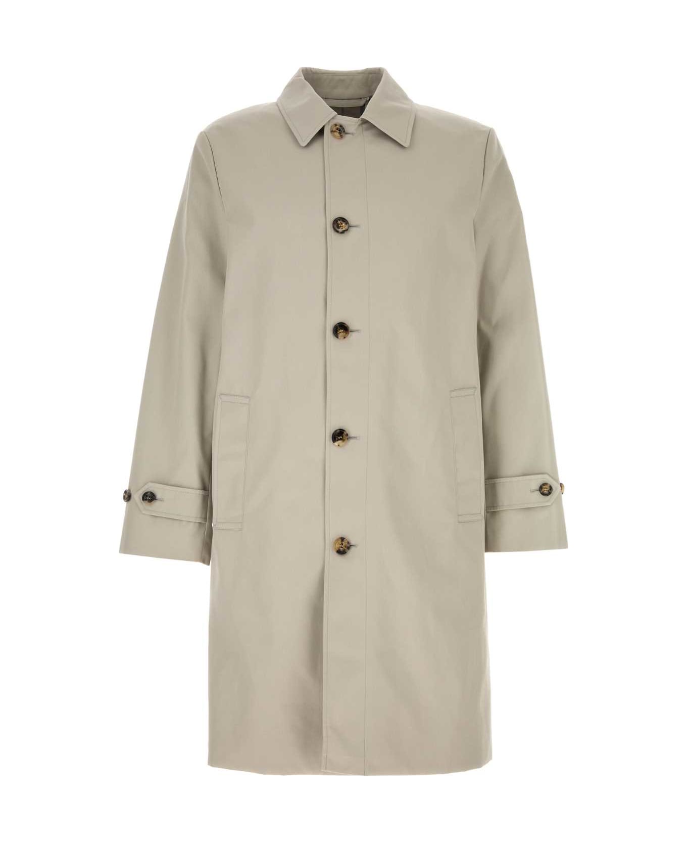 Burberry Dove Grey Polyester Blend Trench Coat - HERON