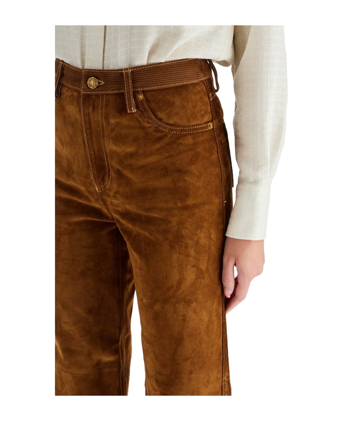 Golden Goose Brown Cowhide Trousers - TOBACCO BROWN (Brown)