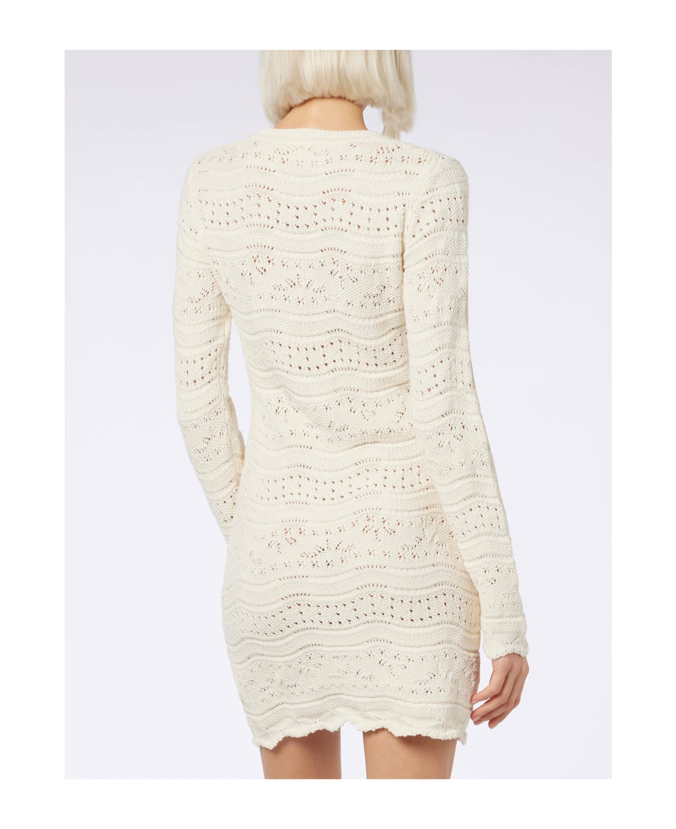 MC2 Saint Barth Woman Cotton Knit Mini Dress Imany - WHITE