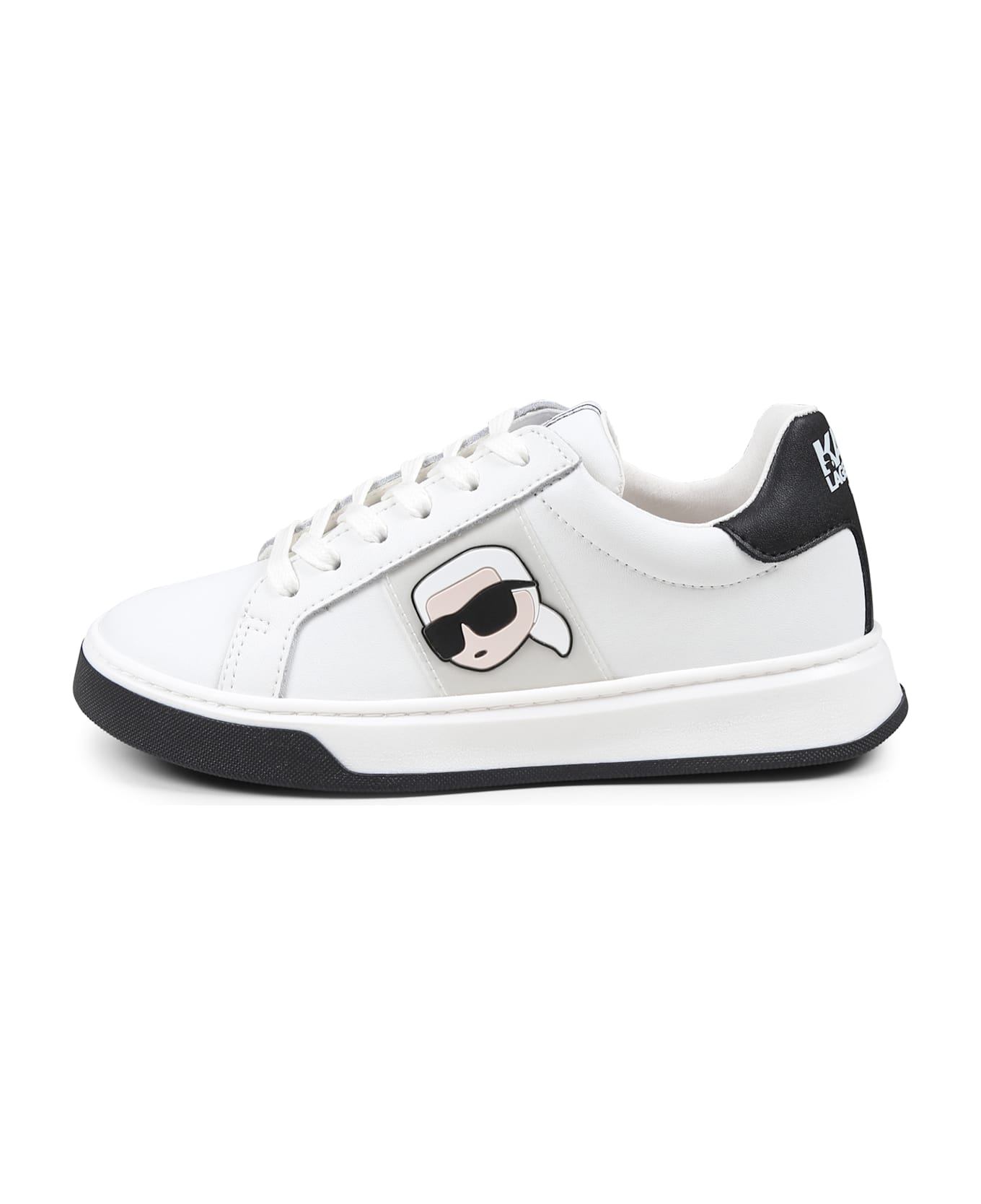 Karl Lagerfeld Kids White Sneakers For Kids With Karl Lagerfeld - White