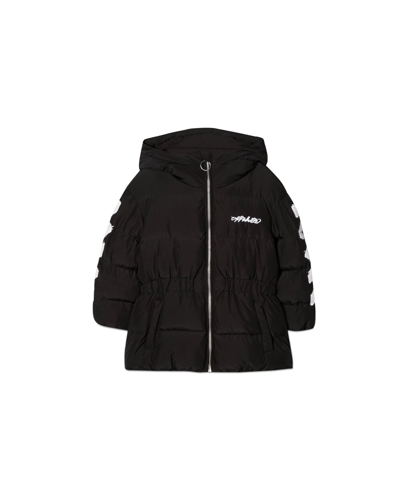 Off-White Piumino Con Zip Diag - BLACK