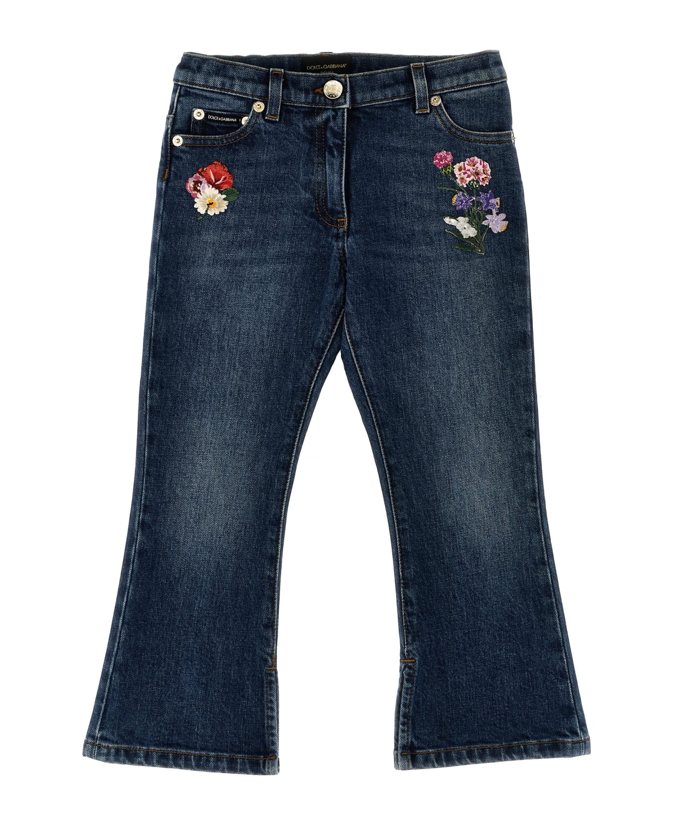 Dolce & Gabbana Embroidery Jeans - Blue ボトムス