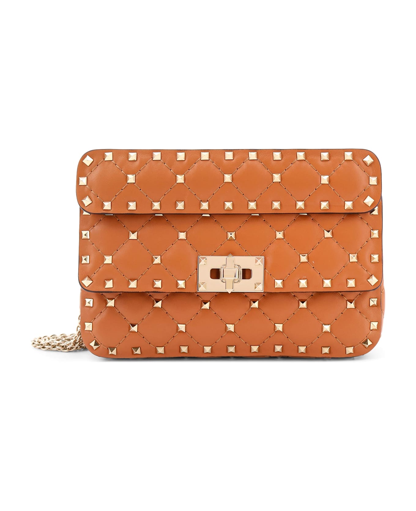 Valentino Garavani Rockstud Spike Shoulder Bag - Brown