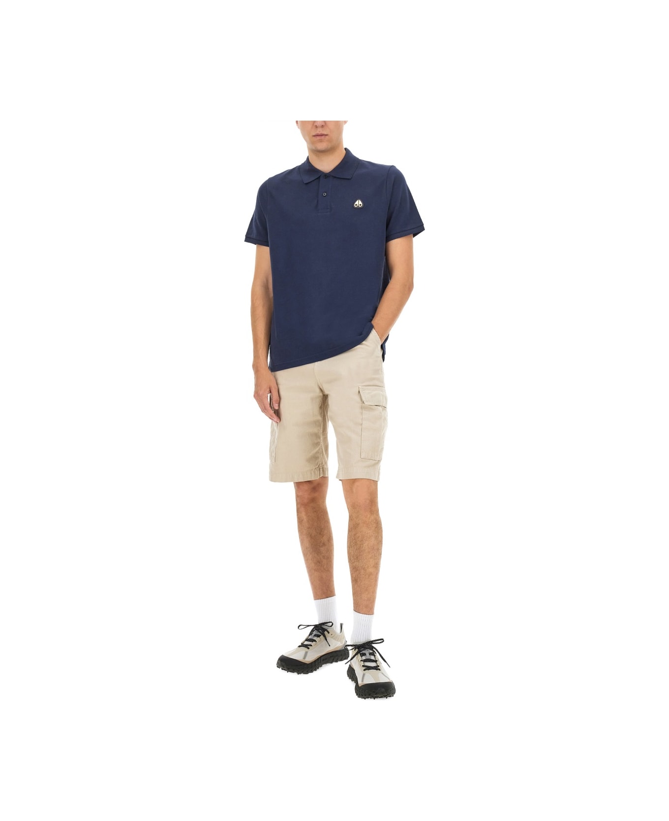 Moose Knuckles "everett Gold" Polo Shirt - BLUE