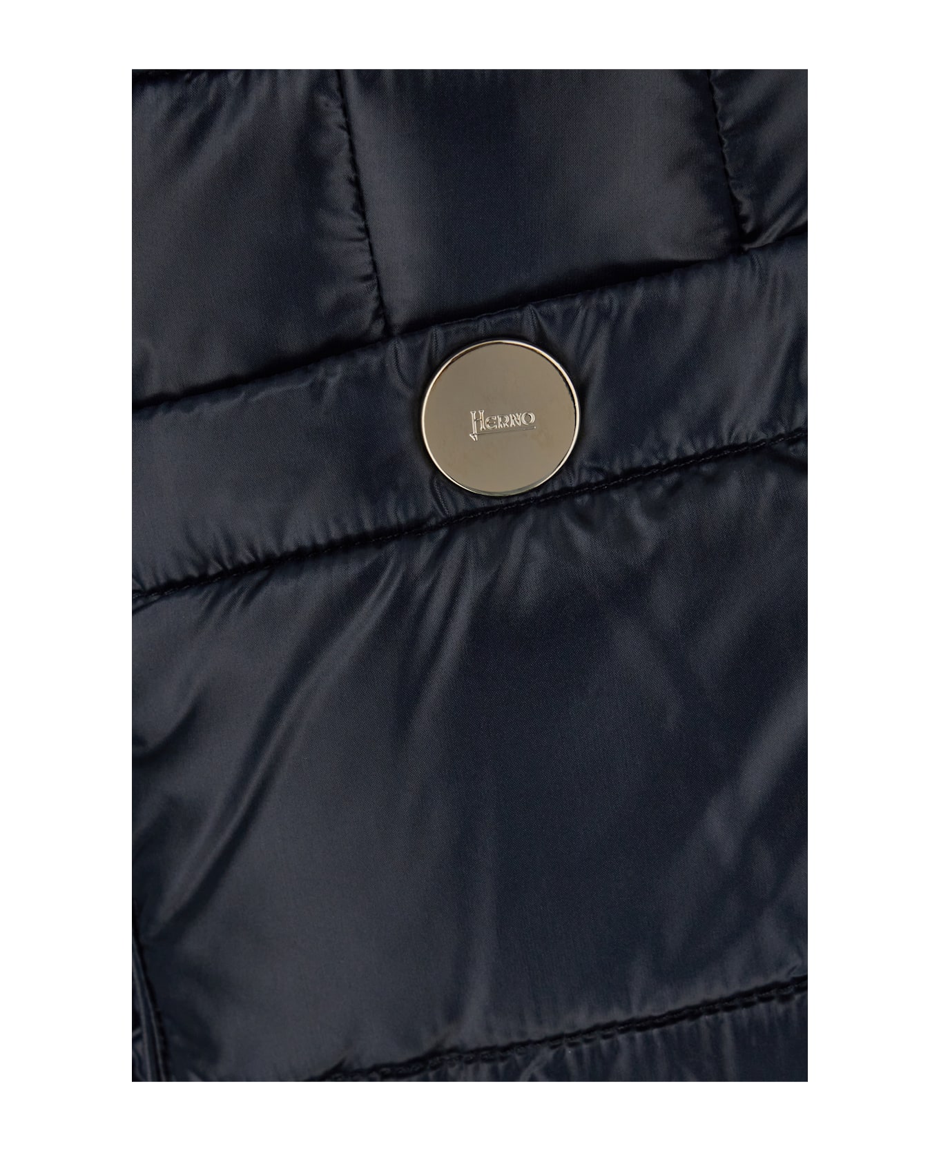 Herno Navy Blue Nylon Maria Down Jacket - NAVY