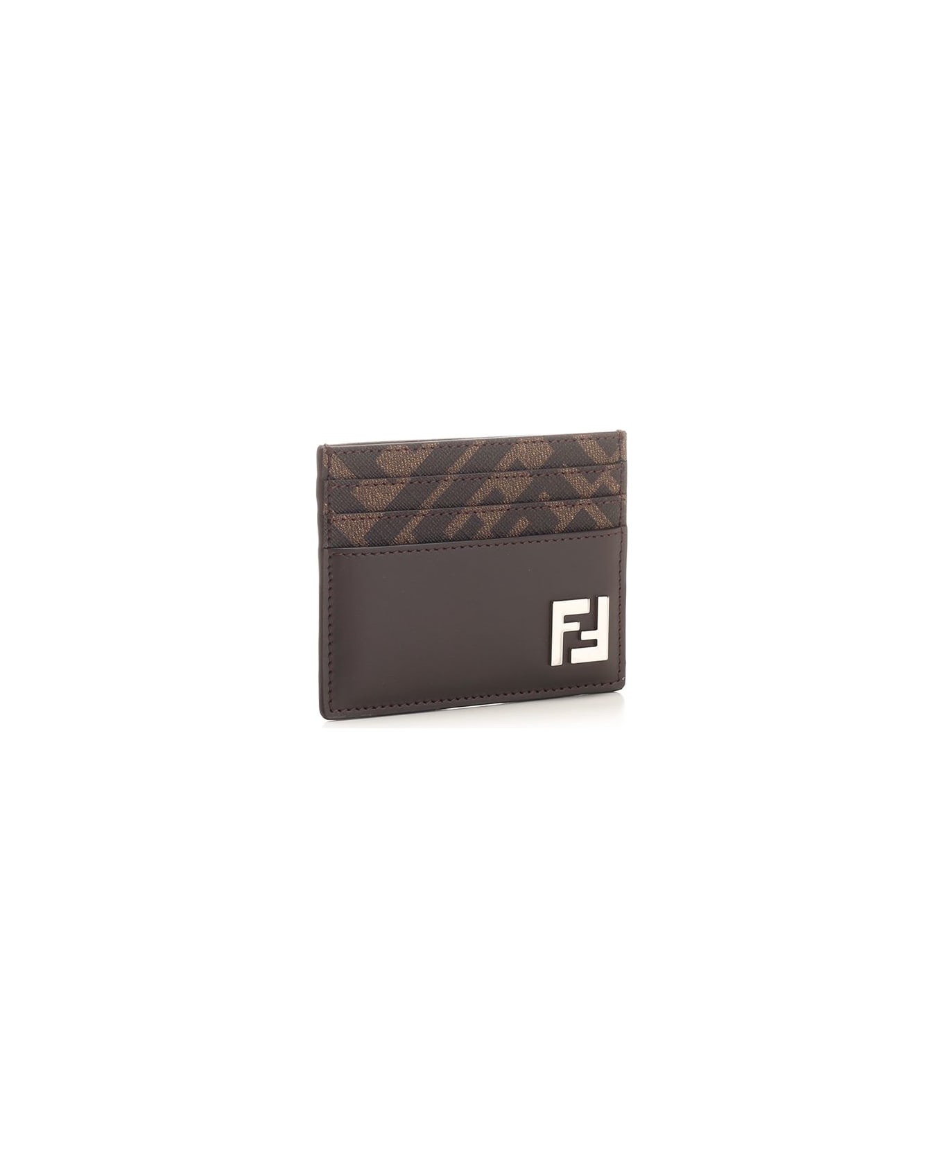 Fendi "diagonal" Card Holder - Brown