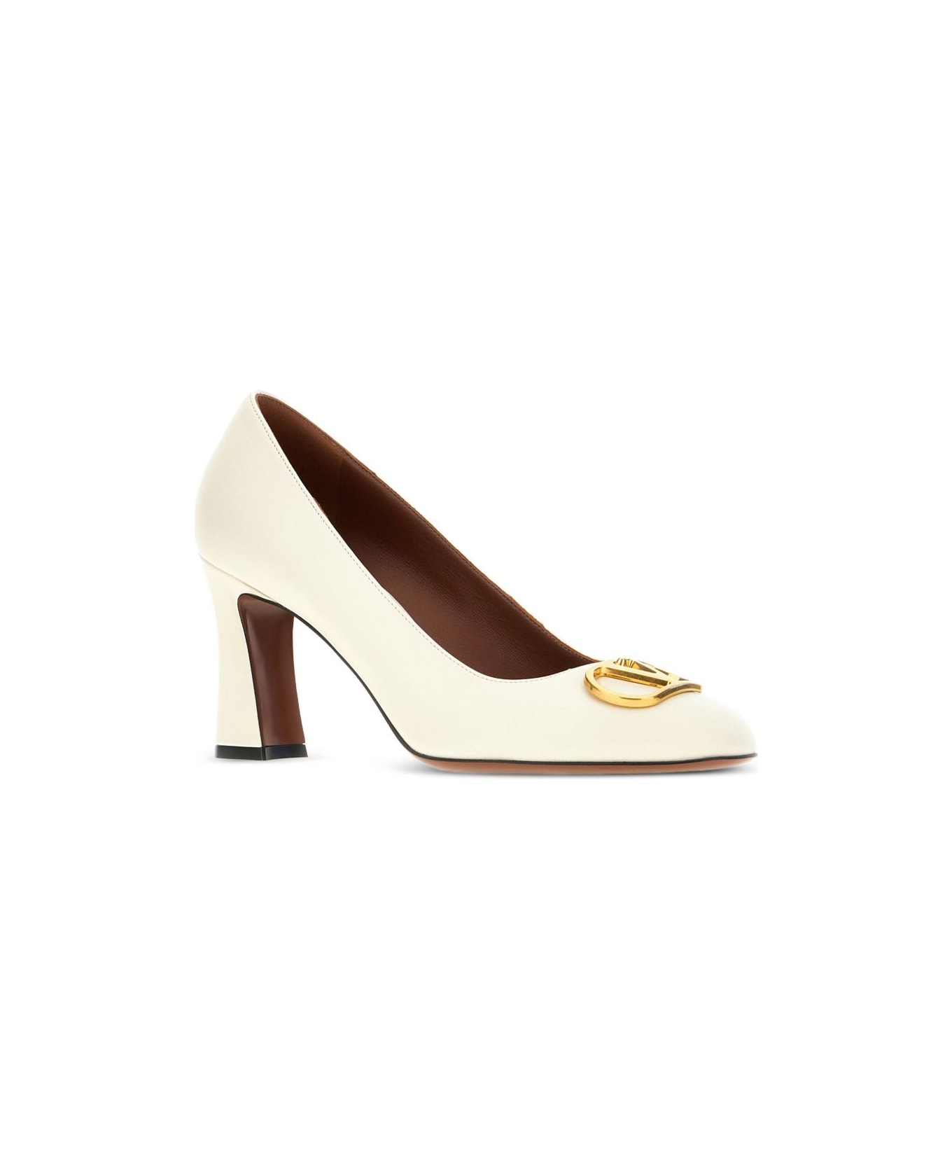 Valentino Garavani Vlogo Signature 80 Leather Pumps - White ハイヒール