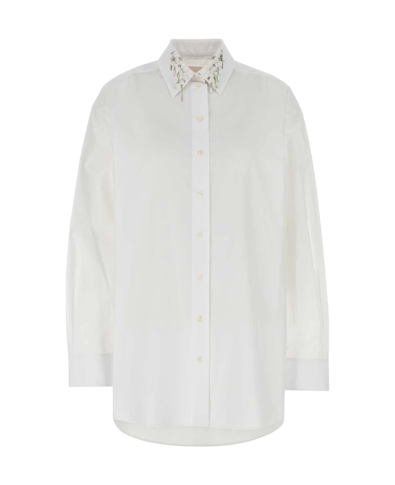 Givenchy White Poplin Oversize Shirt - White