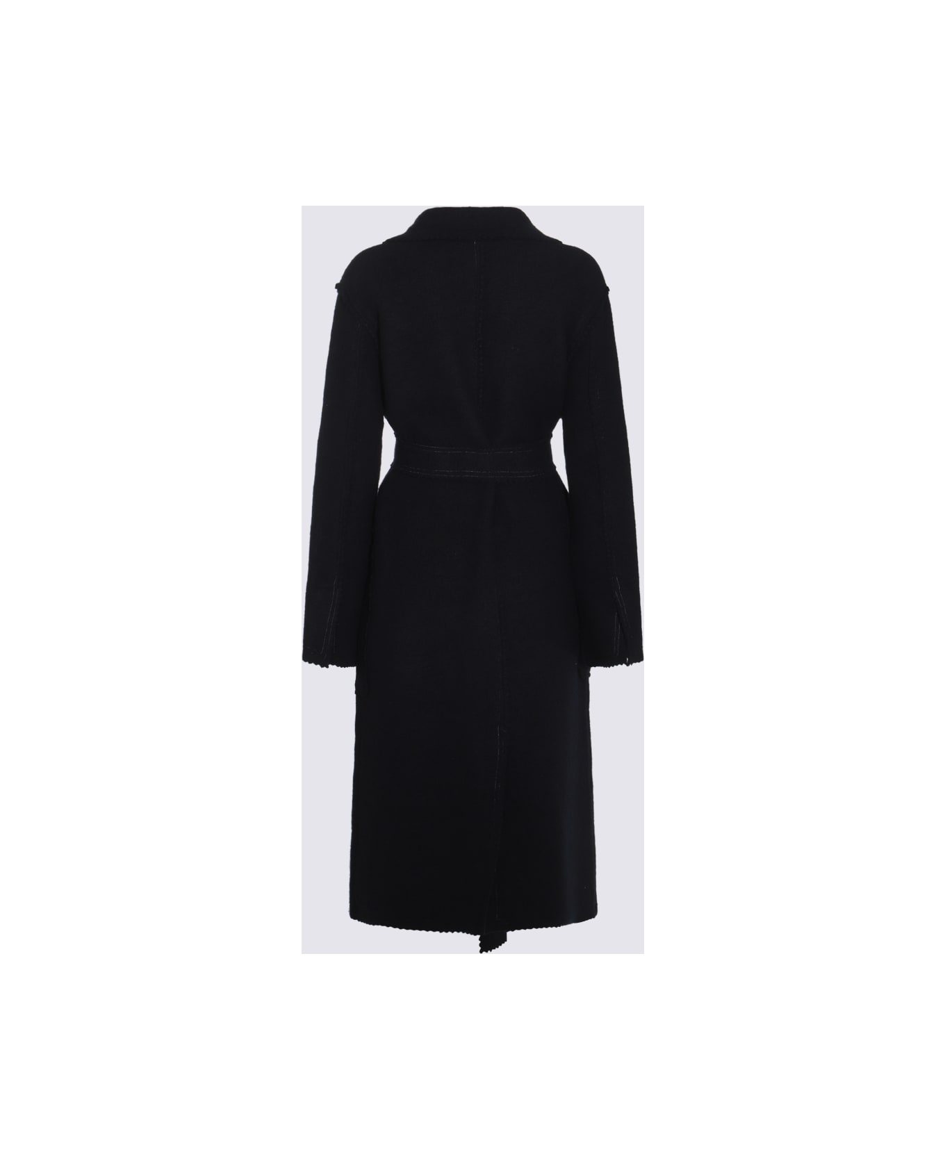 Max Mara Black Jene Wool Coat - Blue