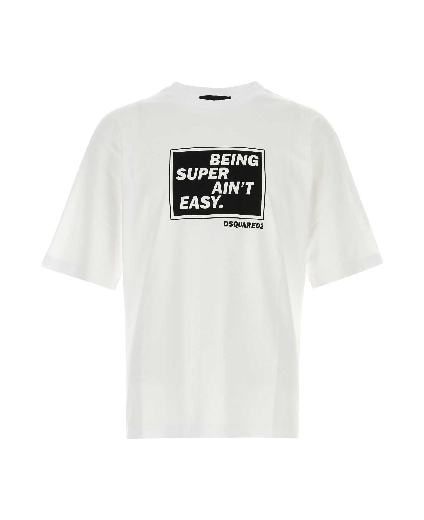 Dsquared2 White Cotton Oversize T-shirt - White